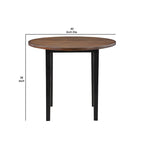 Ensemble de table de comptoir ronde 5 pièces Jeremy 42 pouces avec siège en tissu, marron et noir