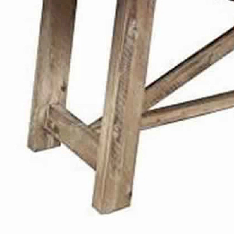 Table à manger en bois de style cottage avec rallonge amovible, brun vieilli