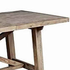 Table à manger en bois de style cottage avec rallonge amovible, brun vieilli