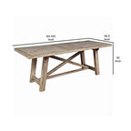 Table à manger en bois de style cottage avec rallonge amovible, brun vieilli
