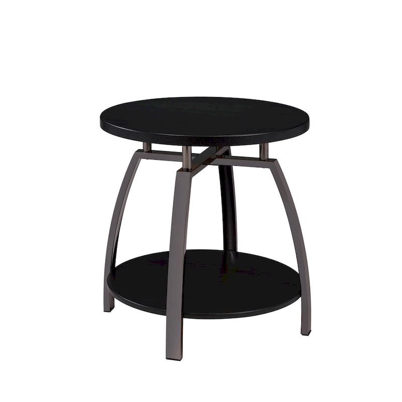 Table d'appoint Andre gris foncé et nickel noir
