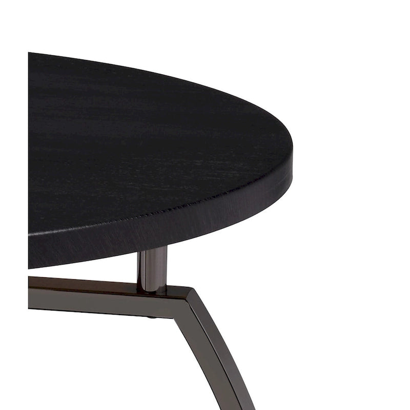 Table d'appoint Andre gris foncé et nickel noir