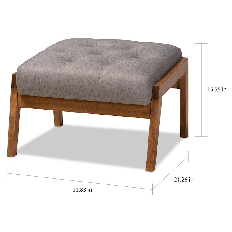 Repose-pieds rembourré Baktsjaur Mid-century Modern