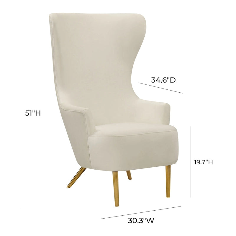 Fauteuil d'appoint en velours Julia Wingback