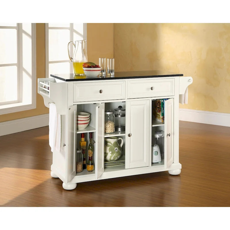 Îlot/Chariot de cuisine pleine grandeur avec dessus en granit Crosley Alexandria - 18p x 51.5L x 34H