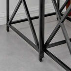 Tables gigognes modernes avec plateau en placage d'effet marbre et cadre en métal noir - Lot de 2
