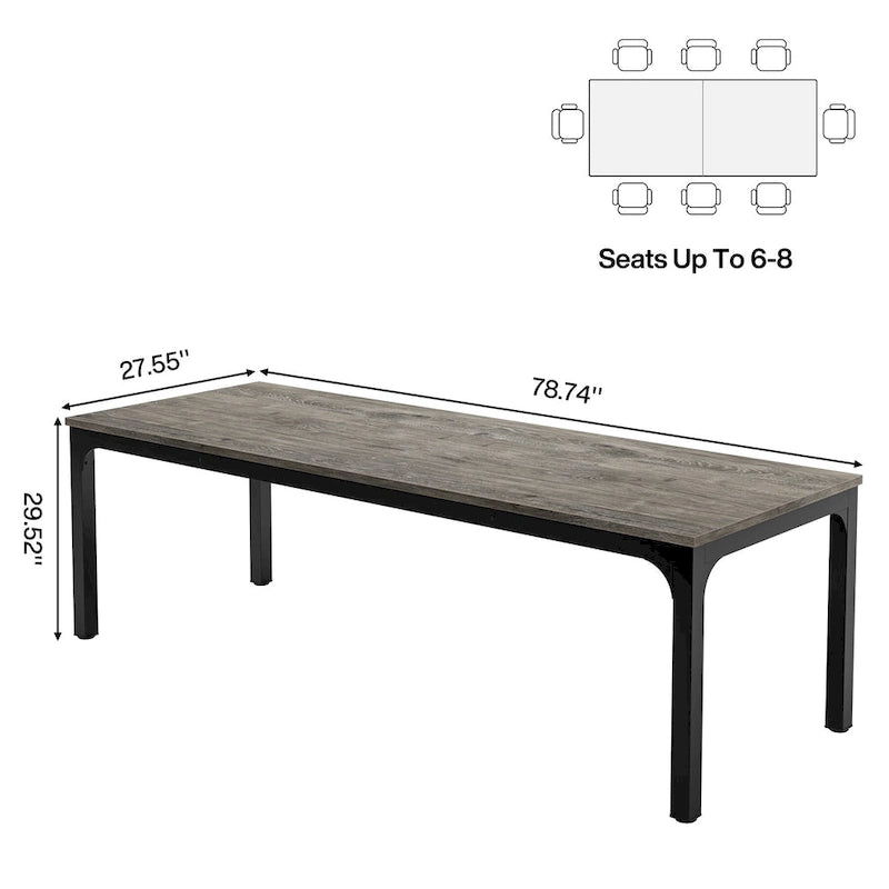 Table de réunion/séminaire rectangulaire professionnelle de 1,98 m