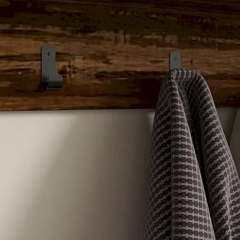 HOMCOM Ensemble Meuble d'entrée 2-en-1 Portemanteau et Banc à Chaussures, Portemanteau sur Pied avec 5 Crochets, Banc et Rangement pour Chaussures