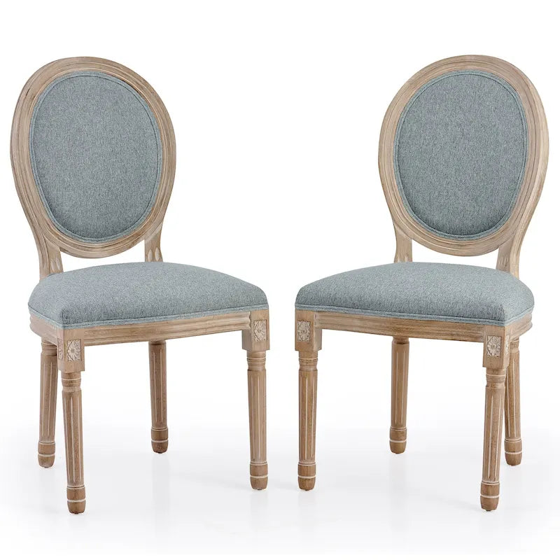 Chaises de salle à manger et d'appoint rembourrées CO-Z Louis XVI, lot de 2