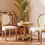Chaises de salle à manger et d'appoint rembourrées CO-Z Louis XVI, lot de 2
