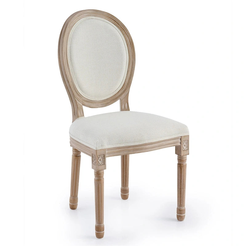 Chaises de salle à manger et d'appoint rembourrées CO-Z Louis XVI, lot de 2