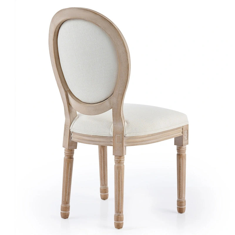 Chaises de salle à manger et d'appoint rembourrées CO-Z Louis XVI, lot de 2