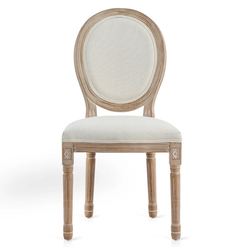 Chaises de salle à manger et d'appoint rembourrées CO-Z Louis XVI, lot de 2