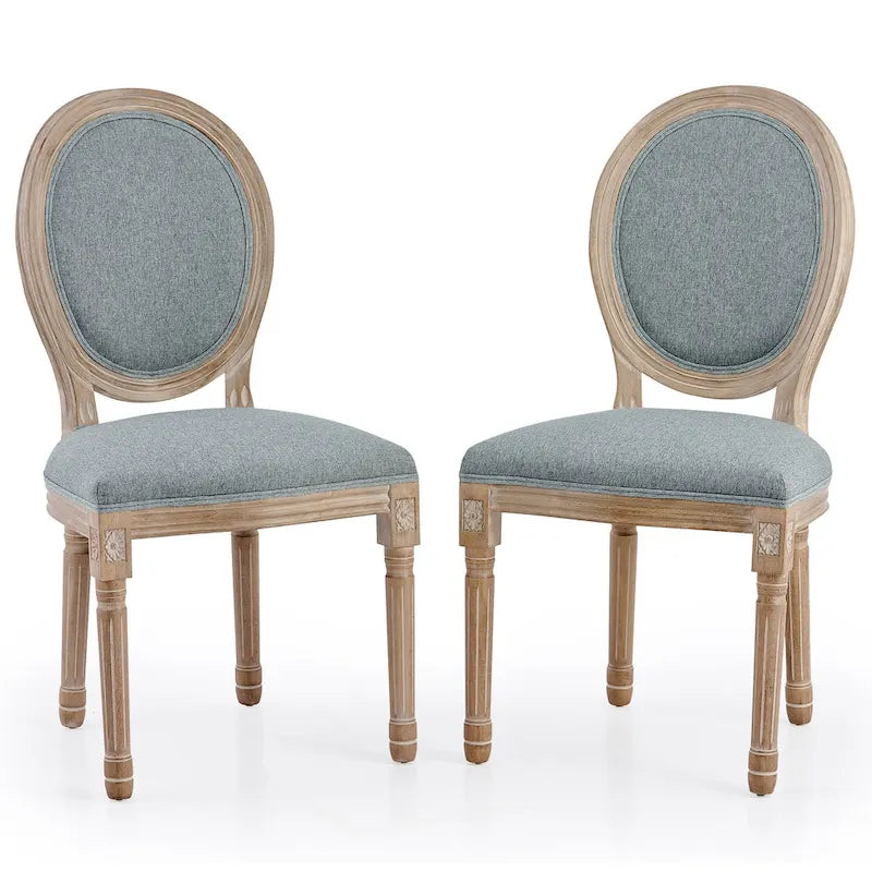 Chaises de salle à manger et d'appoint rembourrées CO-Z Louis XVI, lot de 2