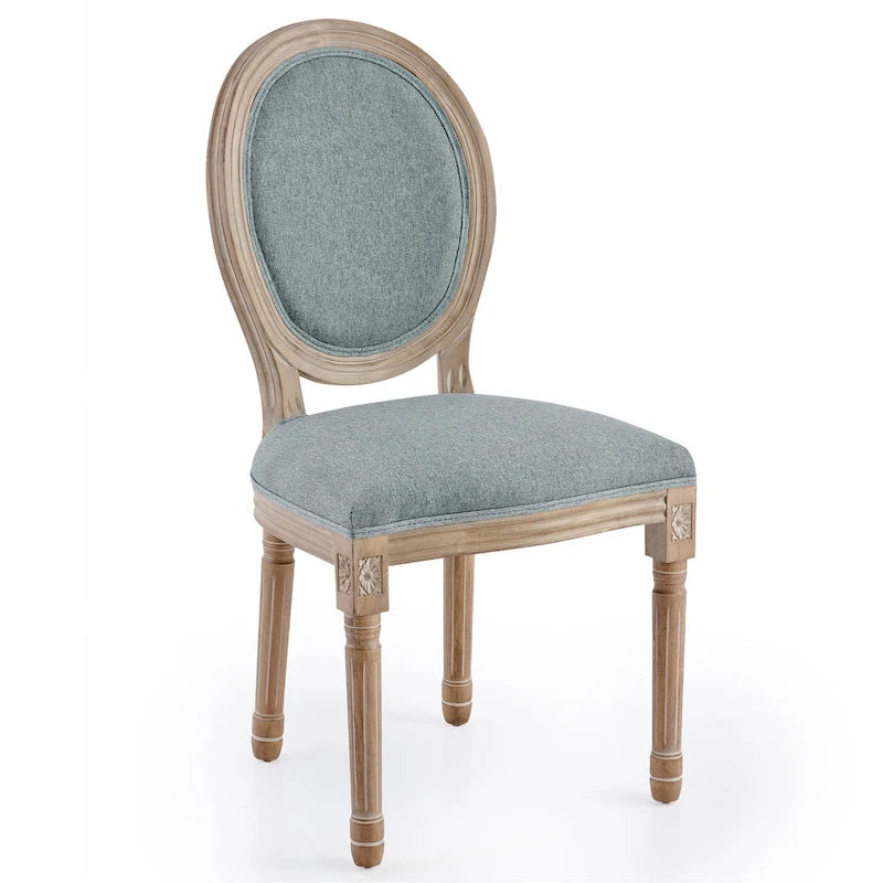 Chaises de salle à manger et d'appoint rembourrées CO-Z Louis XVI, lot de 2