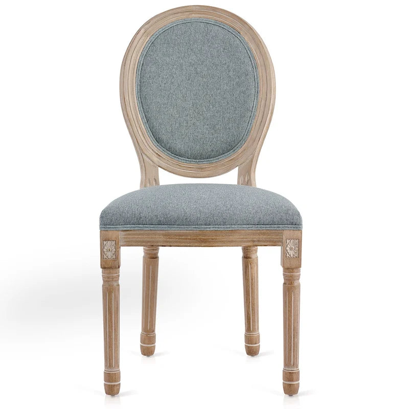 Chaises de salle à manger et d'appoint rembourrées CO-Z Louis XVI, lot de 2