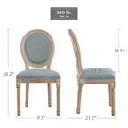 Chaises de salle à manger et d'appoint rembourrées CO-Z Louis XVI, lot de 2