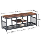 Lot de 3 tables basses modernes Taomika avec étagères de rangement, marron/noir