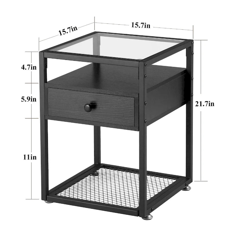 Lot de 3 tables basses modernes Taomika avec étagères de rangement, marron/noir