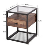 Lot de 3 tables basses modernes Taomika avec étagères de rangement, marron/noir