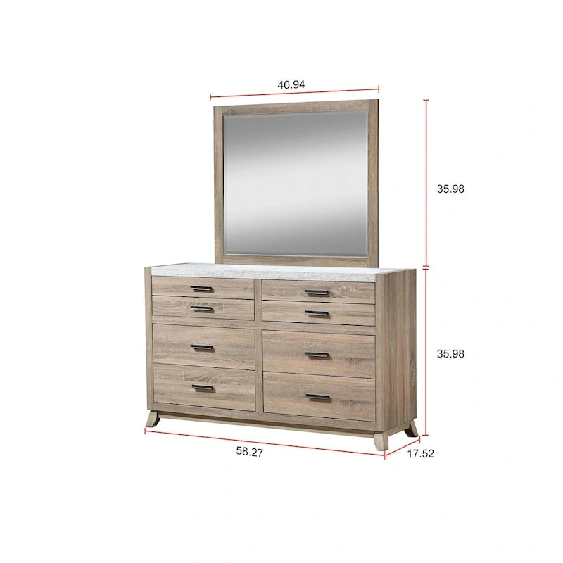 Parure de chambre 5 pièces Daemon en panneau couleur brun clair