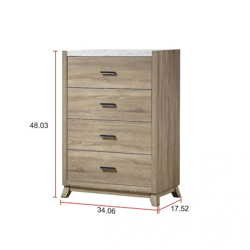 Parure de chambre 5 pièces Daemon en panneau couleur brun clair