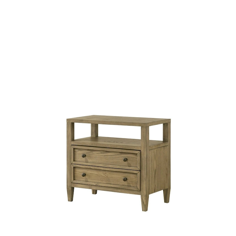 Ensemble de chambre à coucher Newell 6 pièces avec lit à baldaquin et plateforme, rembourré, brun clair