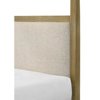 Ensemble de chambre à coucher Newell 6 pièces avec lit à baldaquin et plateforme, rembourré, brun clair