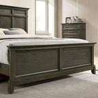 Ensemble de chambre à coucher 6 pièces avec panneau en bois gris traditionnel Evva