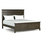 Ensemble de chambre à coucher 6 pièces avec panneau en bois gris traditionnel Evva