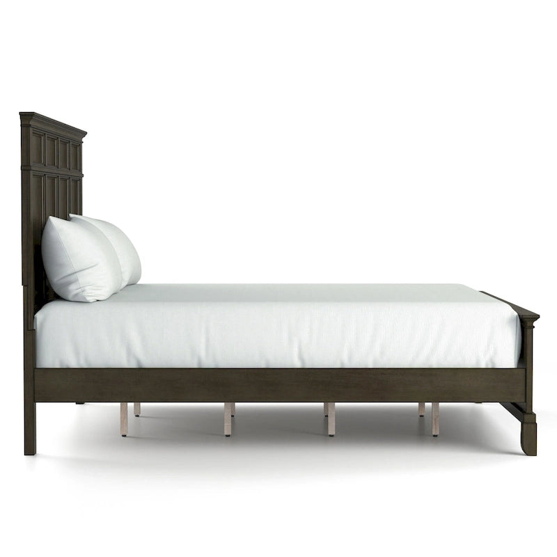 Ensemble de chambre à coucher 6 pièces avec panneau en bois gris traditionnel Evva