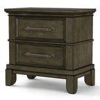 Ensemble de chambre à coucher 6 pièces avec panneau en bois gris traditionnel Evva