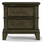 Ensemble de chambre à coucher 6 pièces avec panneau en bois gris traditionnel Evva