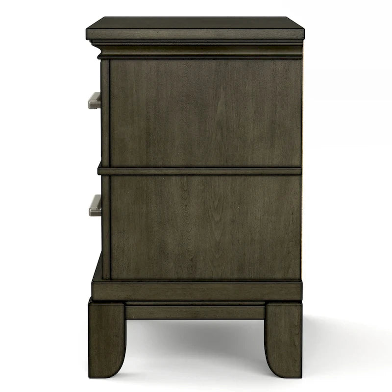Ensemble de chambre à coucher 6 pièces avec panneau en bois gris traditionnel Evva
