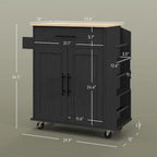 HOMCOM Îlot de cuisine avec rangement, Chariot de cuisine roulant avec prises CA et ports USB