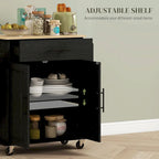 HOMCOM Îlot de cuisine avec rangement, Chariot de cuisine roulant avec prises CA et ports USB