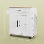 HOMCOM Îlot de cuisine avec rangement, Chariot de cuisine roulant avec prises CA et ports USB