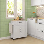 HOMCOM Îlot de cuisine avec rangement, Chariot de cuisine roulant avec prises CA et ports USB