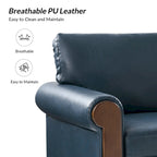 Canapé Hedda Transitional 149,86 cm en cuir avec pieds en bois massif par