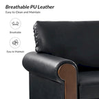 Canapé Hedda Transitional 149,86 cm en cuir avec pieds en bois massif par