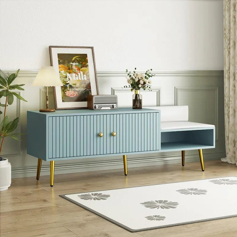 Banc de rangement pour chaussures moderne avec compartiment caché et coussin rembourré
