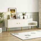 Modern Shoe Storage Bench with Hidden Compartment and Upholstered Cushion