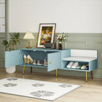 Banc de rangement pour chaussures moderne avec compartiment caché et coussin rembourré