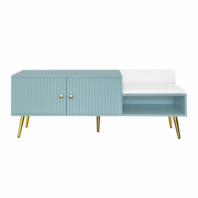 Banc de rangement pour chaussures moderne avec compartiment caché et coussin rembourré
