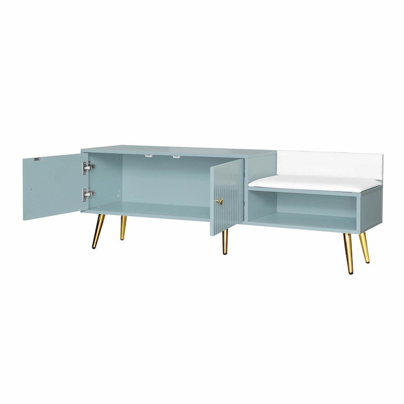 Banc de rangement pour chaussures moderne avec compartiment caché et coussin rembourré