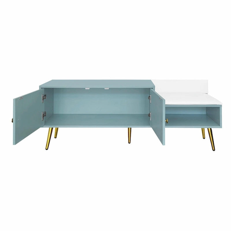 Banc de rangement pour chaussures moderne avec compartiment caché et coussin rembourré
