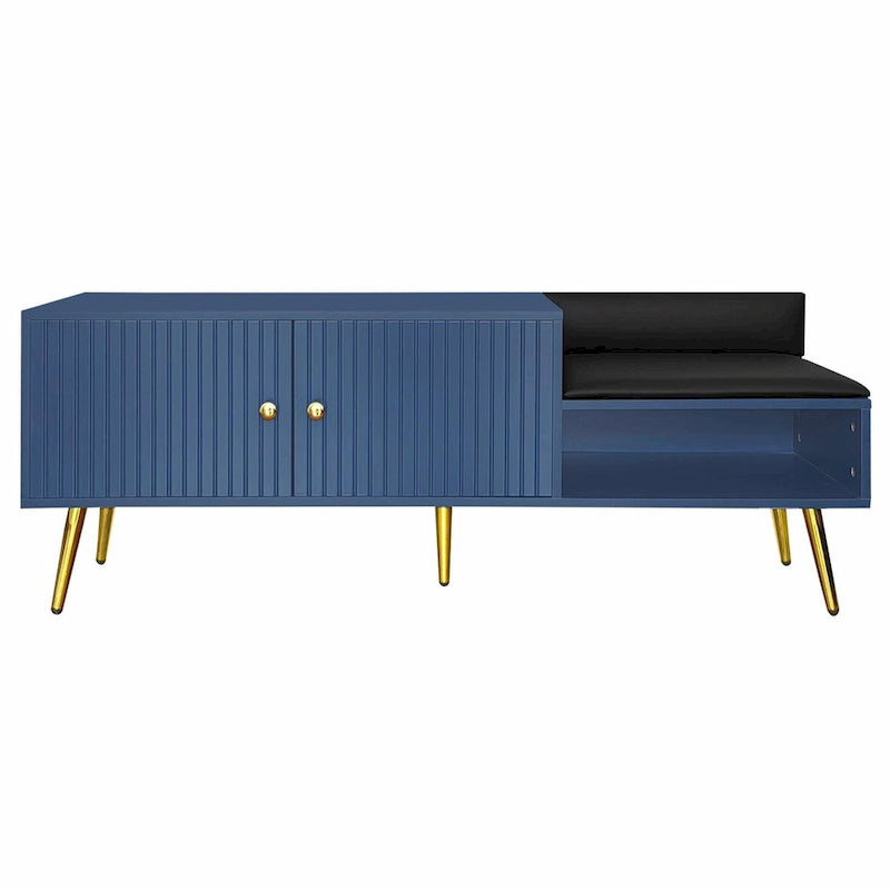 Banc de rangement pour chaussures moderne avec compartiment caché et coussin rembourré