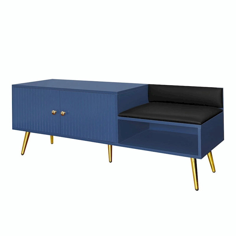 Banc de rangement pour chaussures moderne avec compartiment caché et coussin rembourré