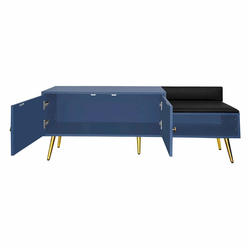 Banc de rangement pour chaussures moderne avec compartiment caché et coussin rembourré