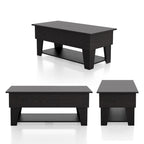 Table basse relevable moderne de 99 cm avec éclairage LED 16 couleurs et rangement dissimulé